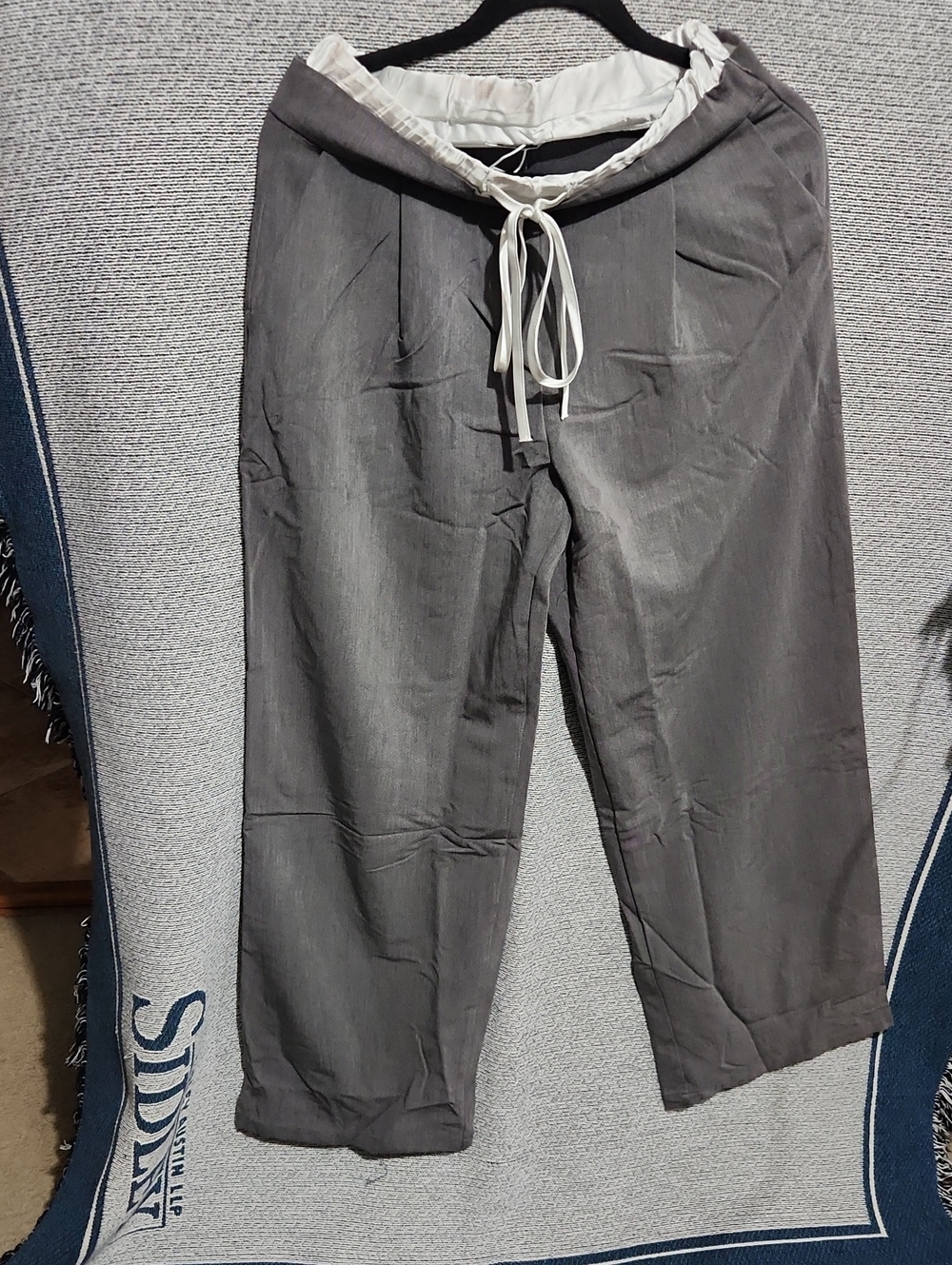 Gray Drawstring Casual Pants